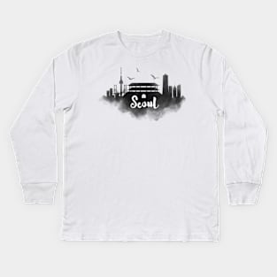 Seoul watercolor Kids Long Sleeve T-Shirt